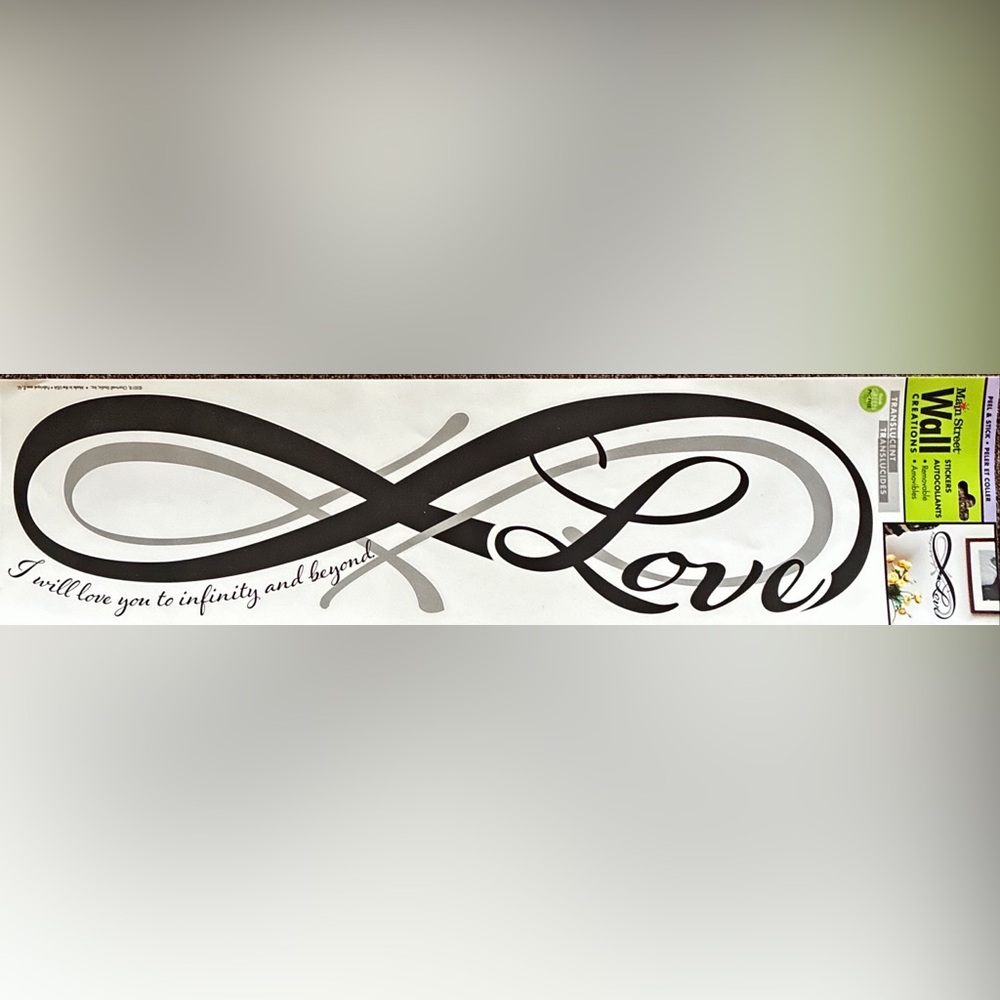 Main Street Wall Creations LOVE Infinity Wall Del Removable Vinyl  Sticker USA - Picture 4 of 11